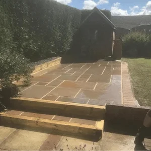 Stone patio with steps – Preston