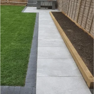 Patio with grey slabs – rear garden in Blackpool