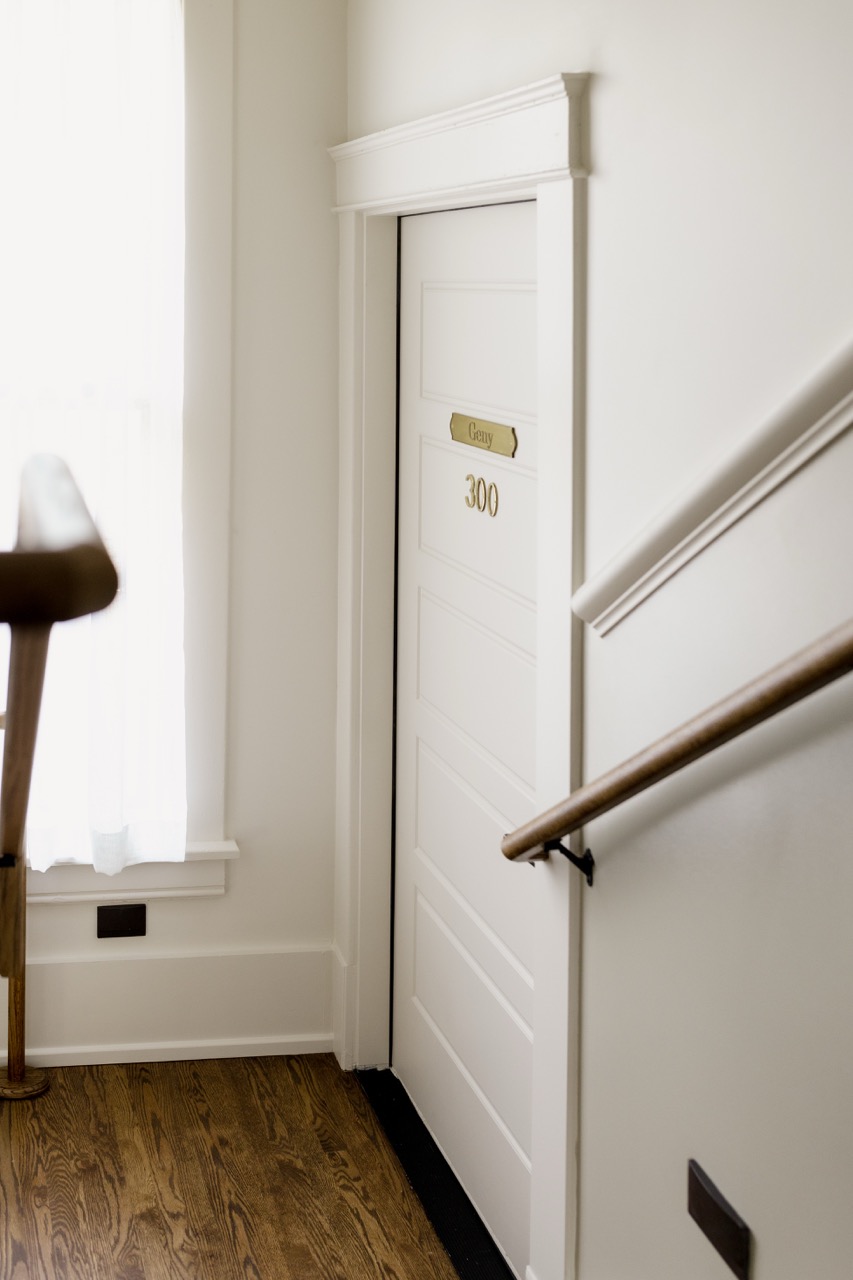 Suite entry door, The Geny suite at Sylvan Park Boarding House, Nashville