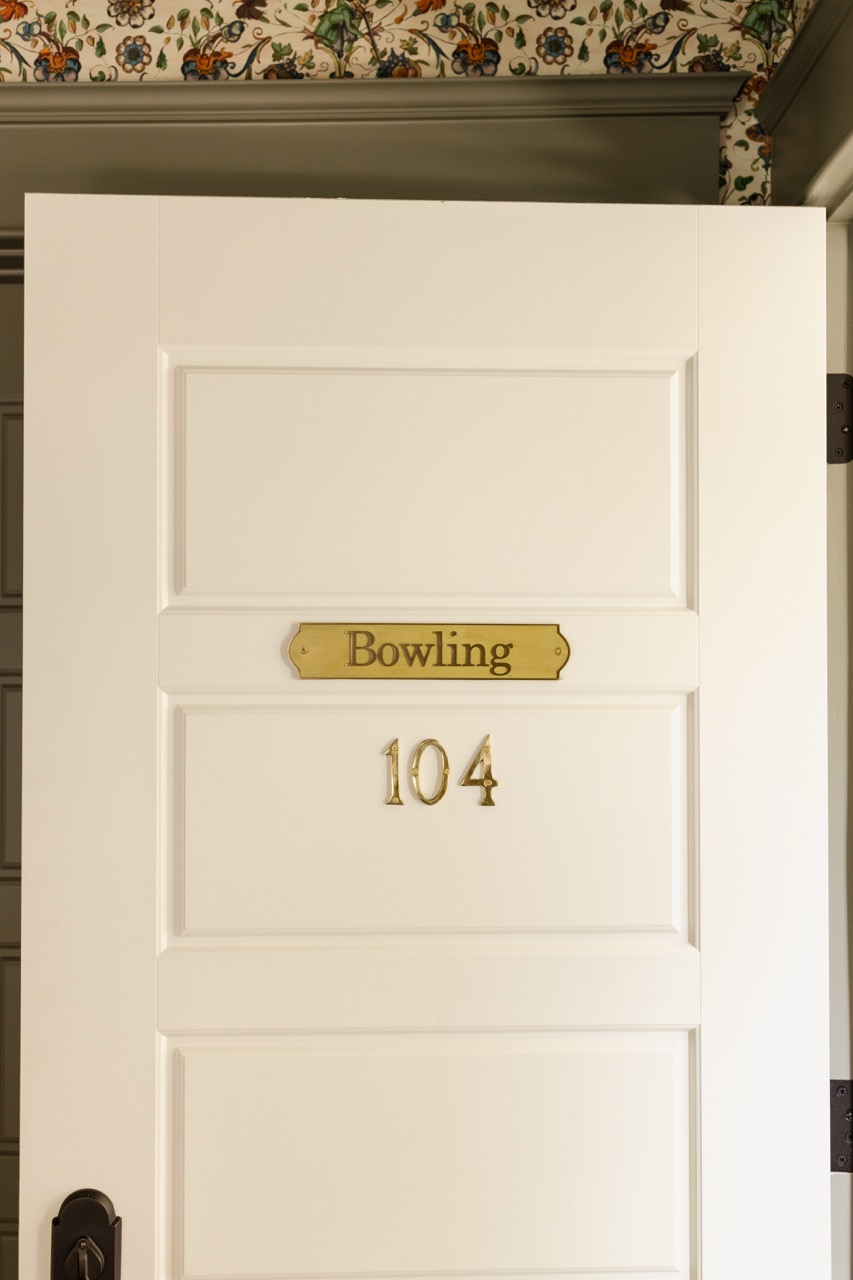 Suite entry door, The Bowling suite at Sylvan Park Boarding House, Nashville