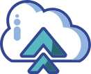 Up arrows over the cloud