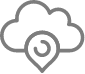 A map marker over the cloud