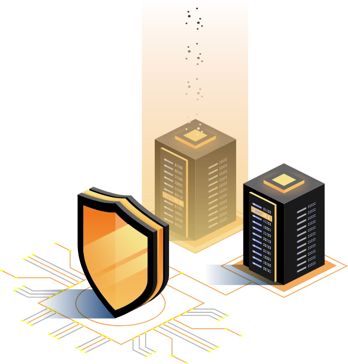 A shield over server racks