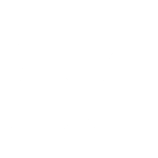 White stylized quotation mark icon on transparent background.