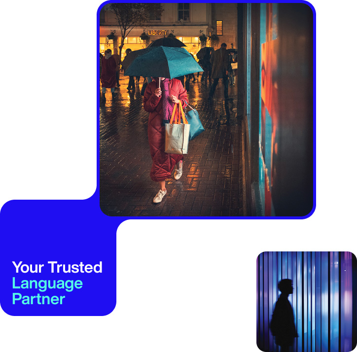 TOPPAN Digital Language visual identity and global language services imagery.