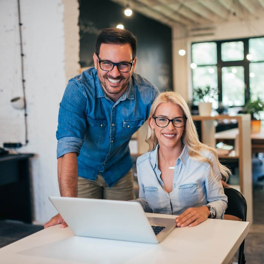 couple working on laptop