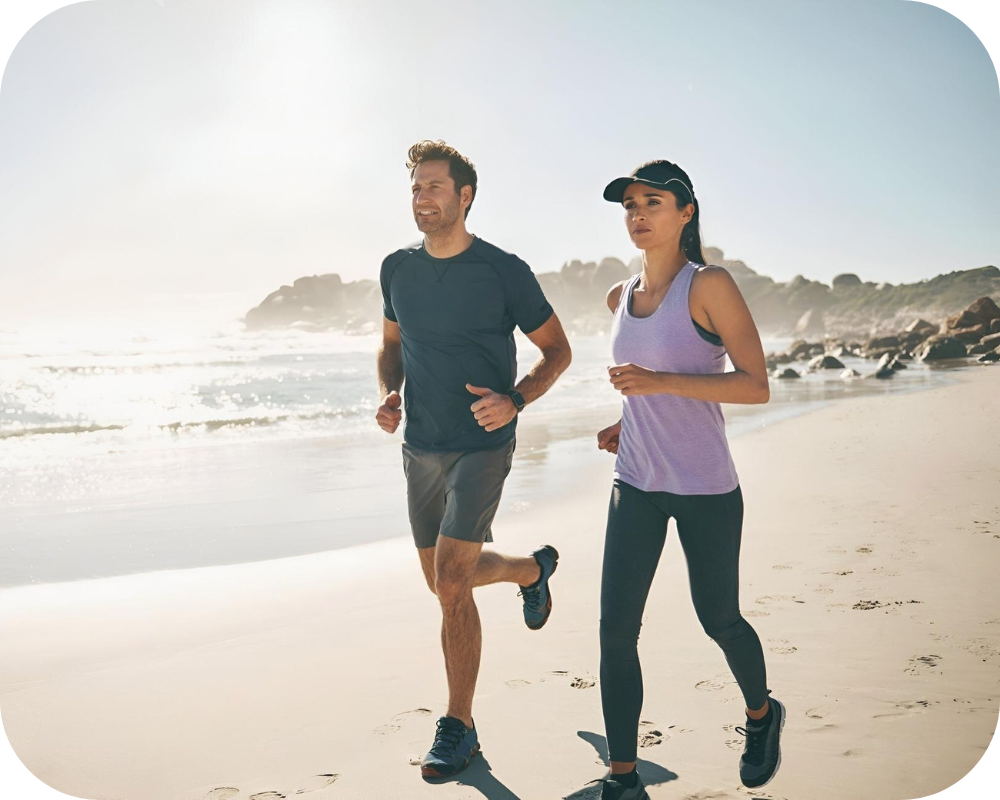 Couple running
