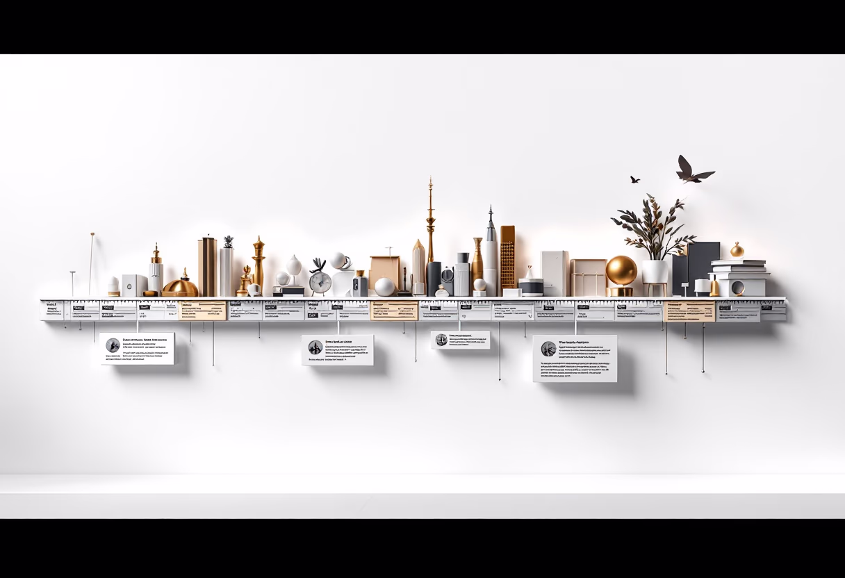image of company milestones in a timeline format (for a edtech)