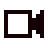 Black video camera icon with a white background.