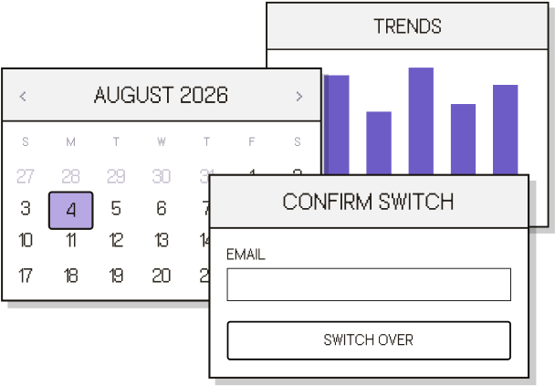 Calendar for August 2026 with the 14th day highlighted in purple.