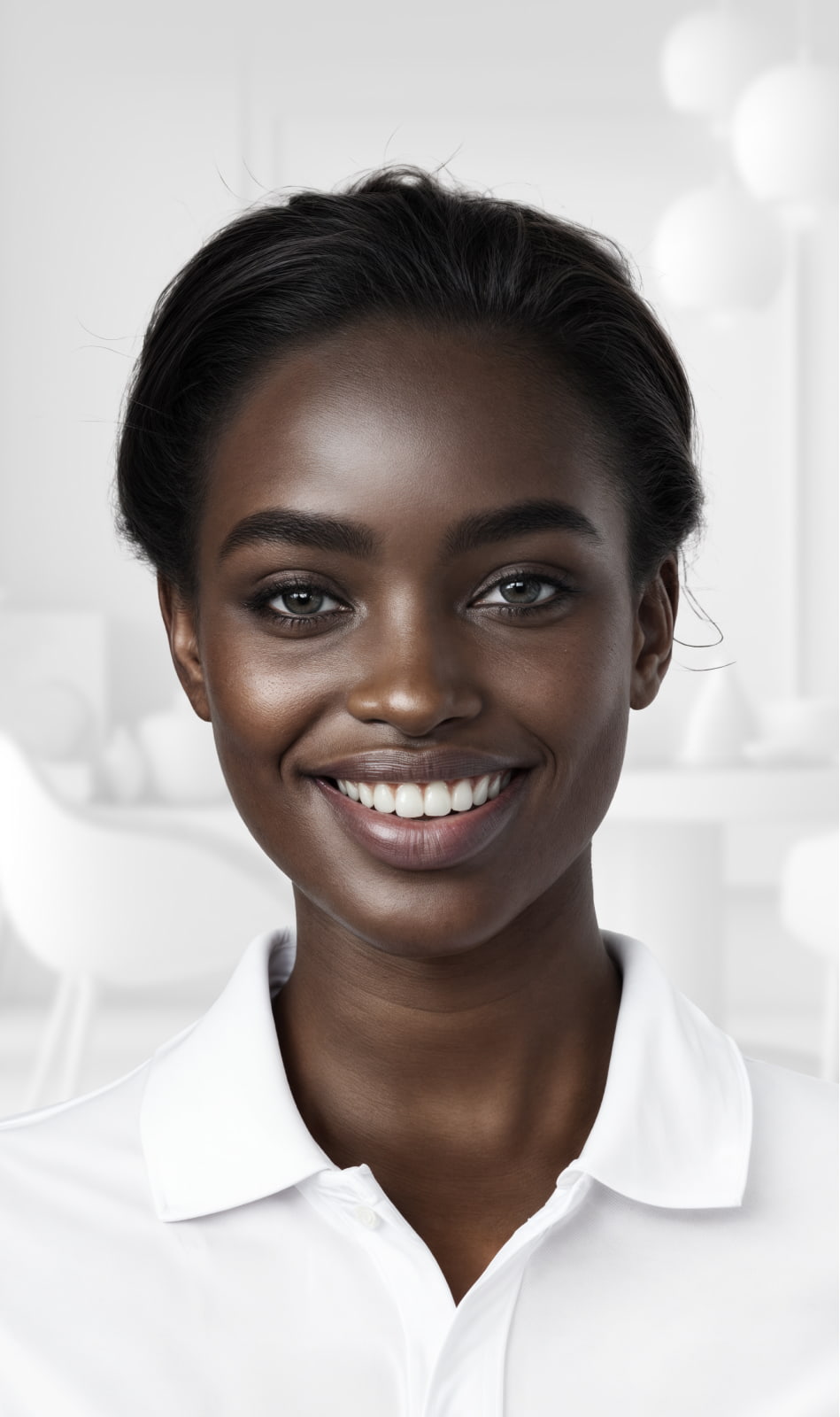 Young female smiling