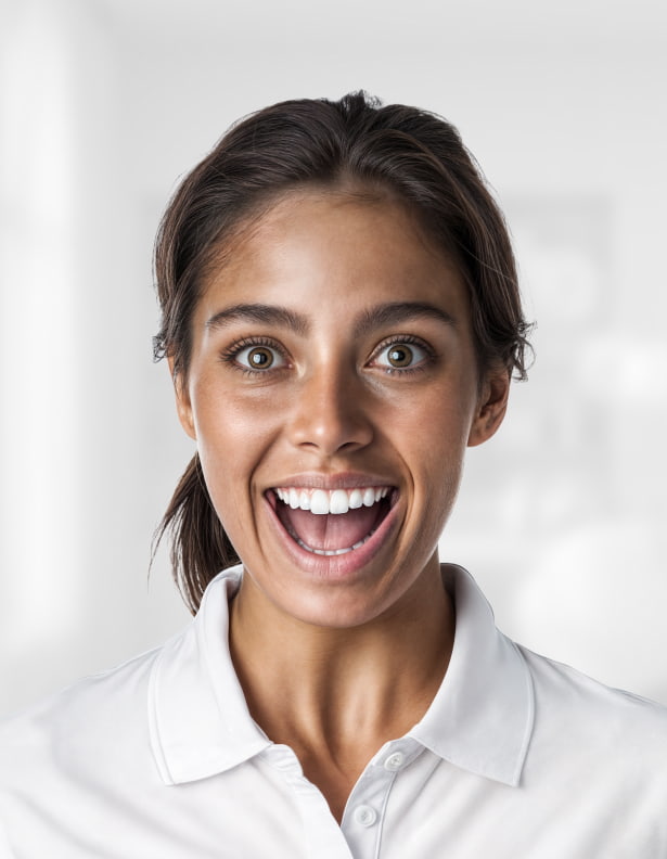 Young female smiling