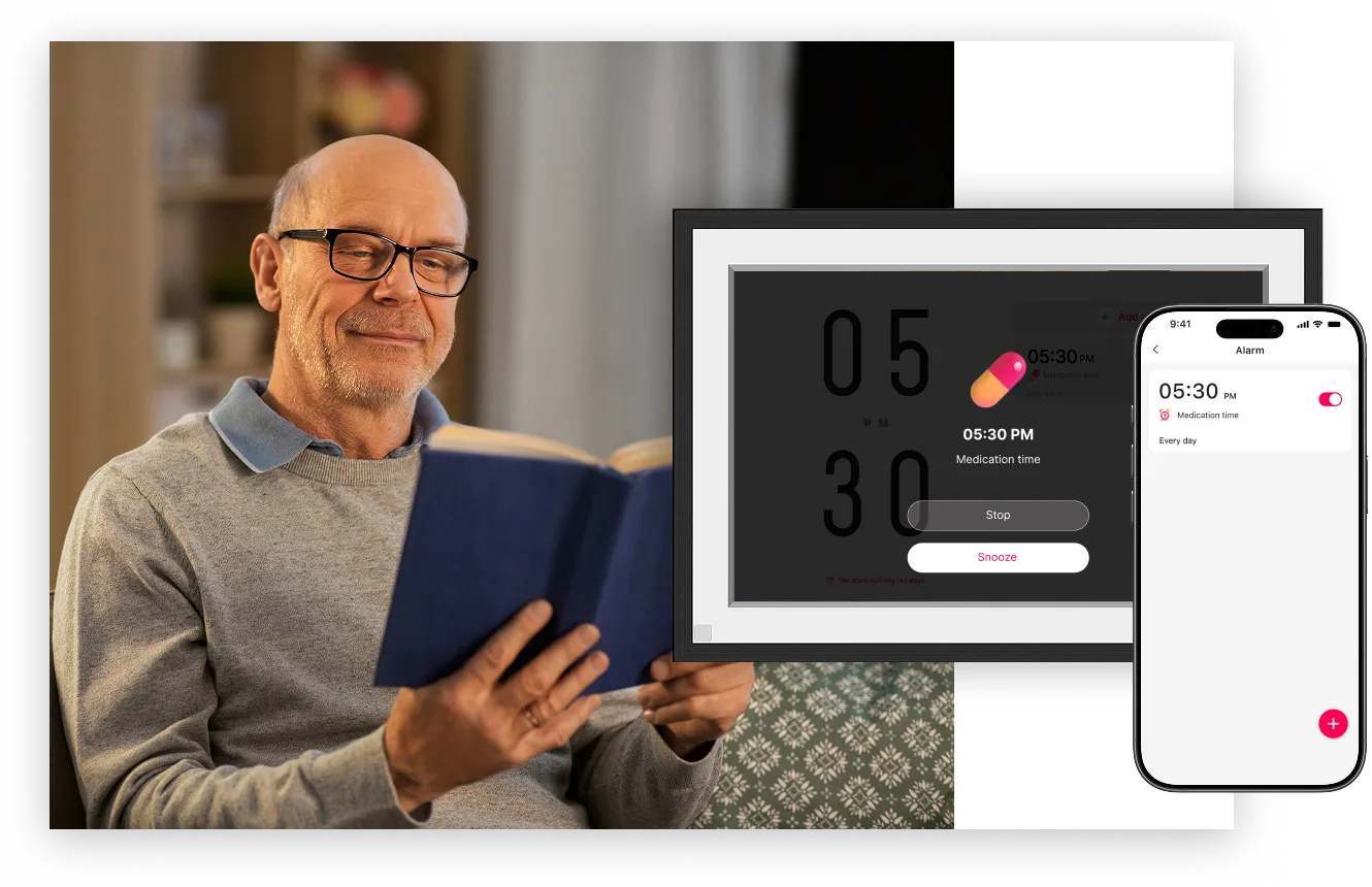 Set reminders on a Whale Framely digital picture frame