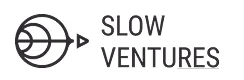 Slow Ventures company logo with stylized circular arrow design and text.