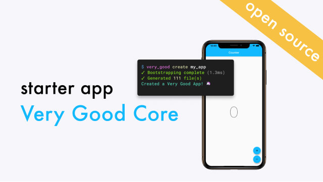 Flutter starter app: Very Good Core & CLI