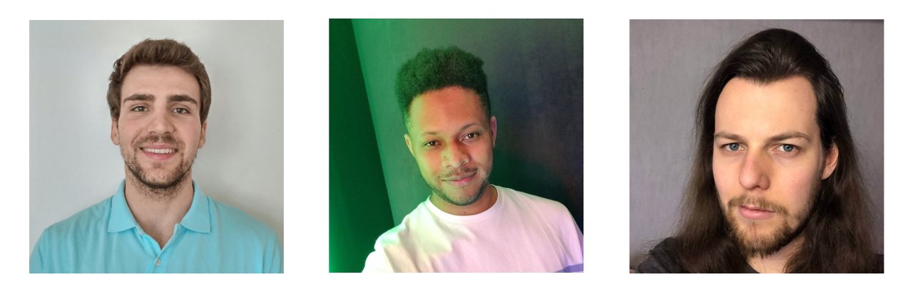 Felix Angelov, Renan Araújo, and Jochum van der Ploeg headshots
