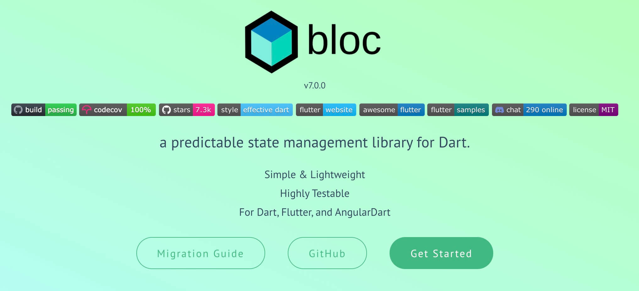 Screenshot of bloclibrary.dev website