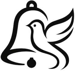 Logo du Carillon de Morgins représentant une colombe et une cloche