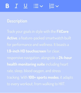 Optimized Shopify product page with AI-written descriptions and SEO titles