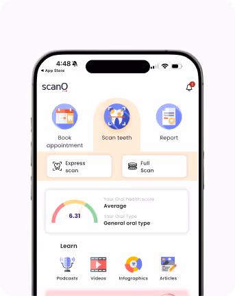 Dashboard interface of scanO Engage dental AI software showing patient analytics and diagnostic insights.