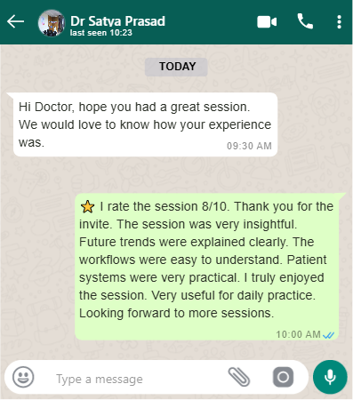 Dentist testimonial - Satya Prasad