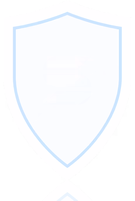 A white shield on a black background.