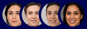 A group of people with different facial expressions.