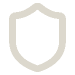 Simple shield outline icon symbolizing protection or security.
