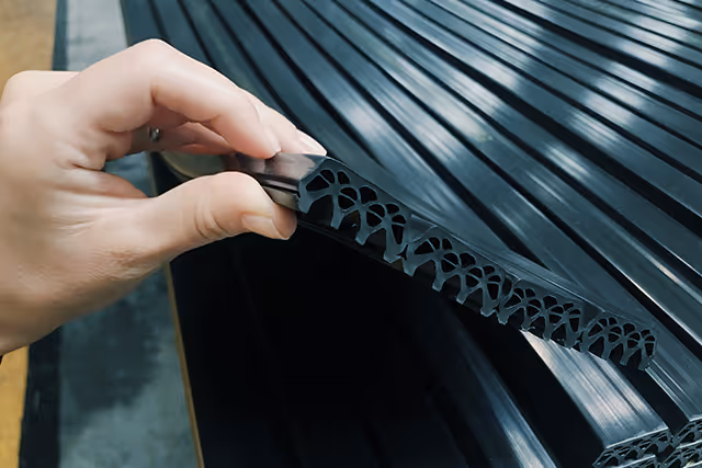 Gummiprofile und Elastomer-Halbzeuge in schwarzem Tafelmaterial - Zuschnitt per Hand