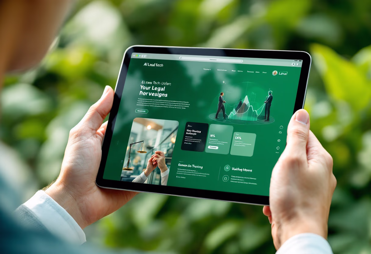 [digital project] image of past client project on a tablet in hand, outdoors with vibrant background