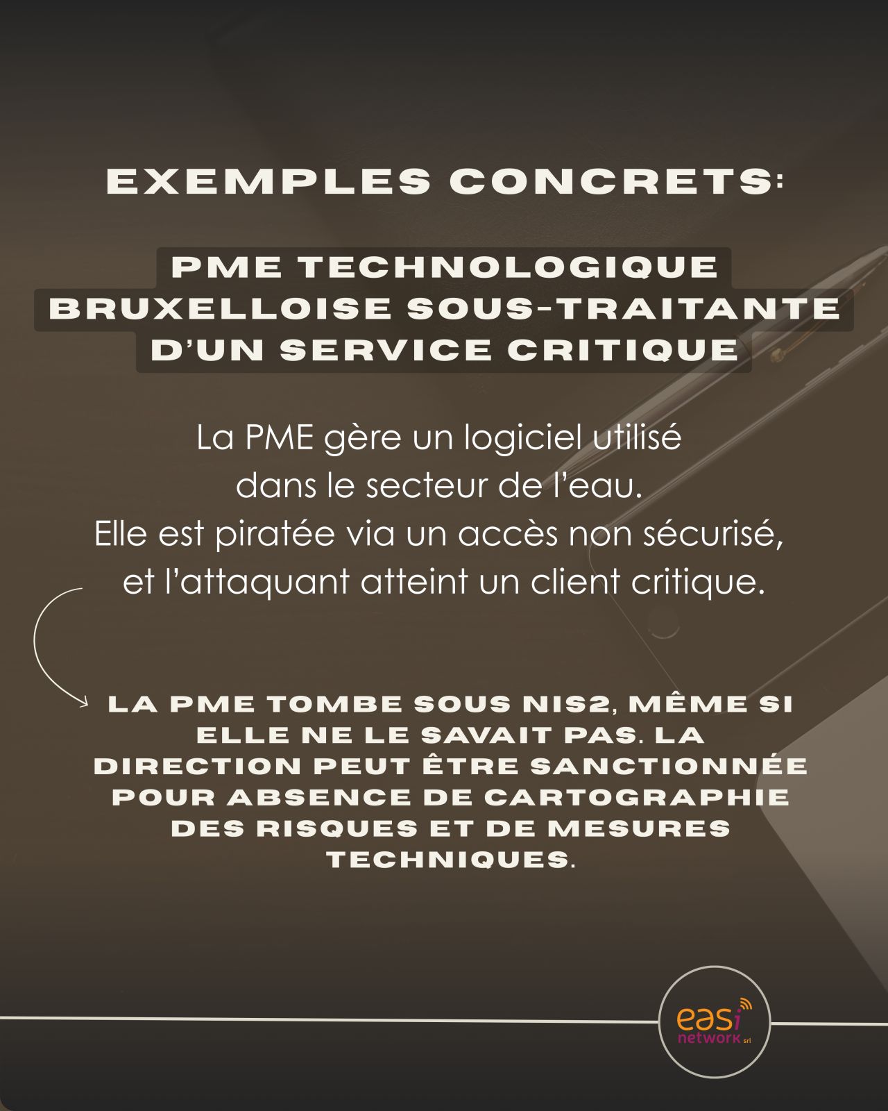 Exemple : PME sous-traitante d'un service critique