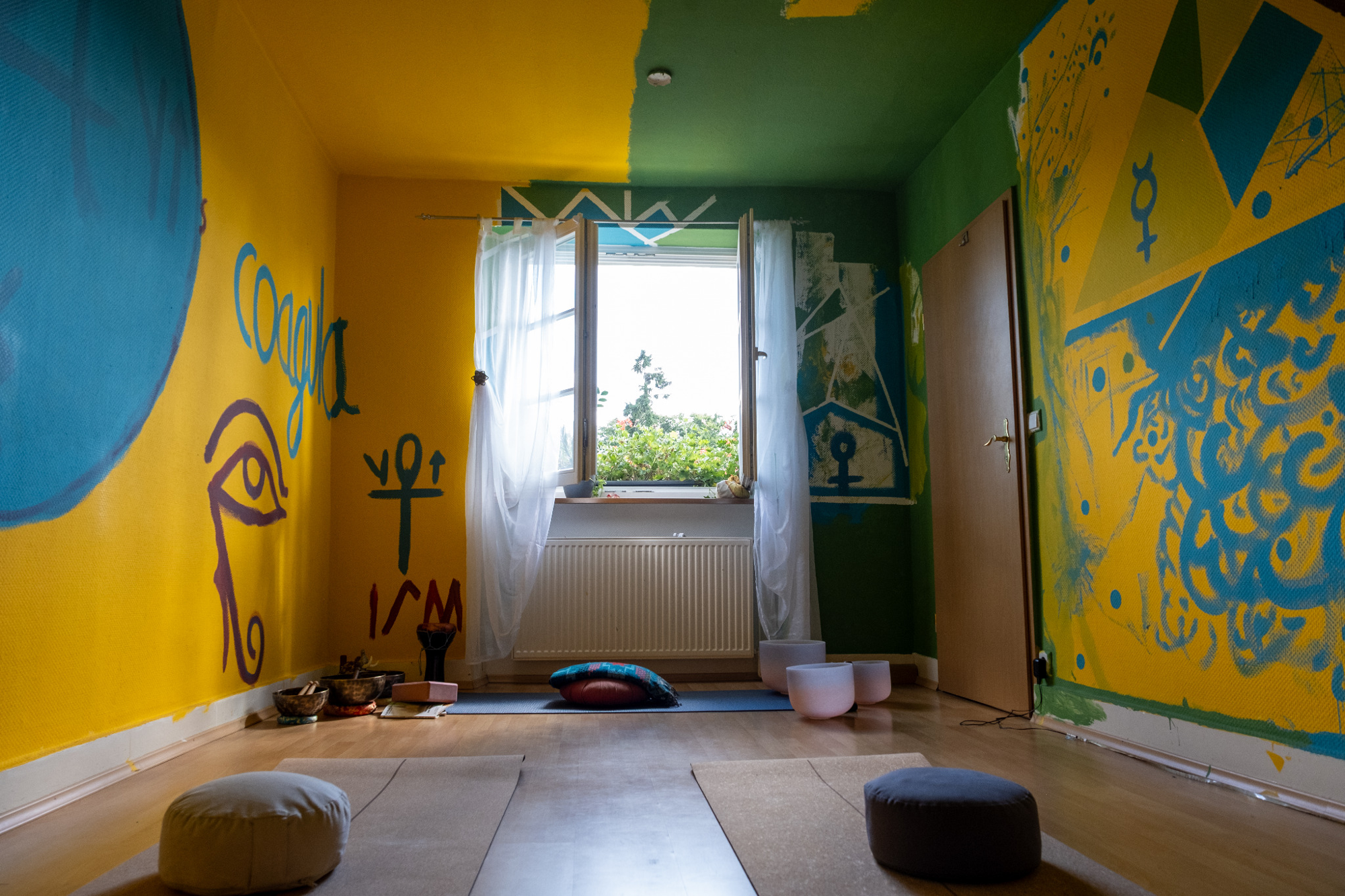 outdoor yoga class by the sea