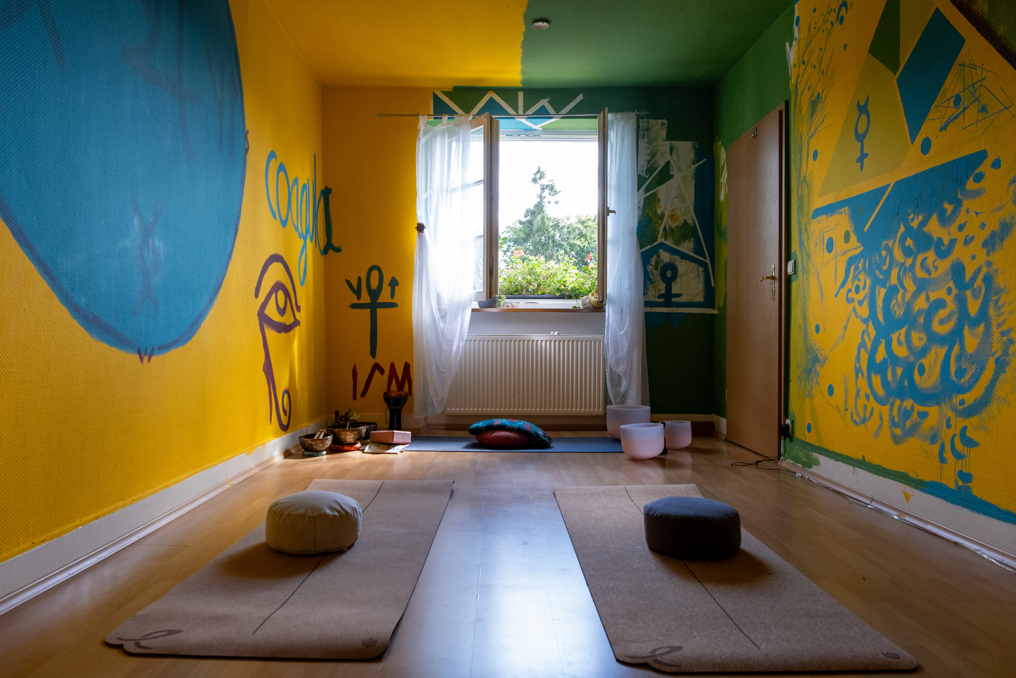 image of yoga class for a gym