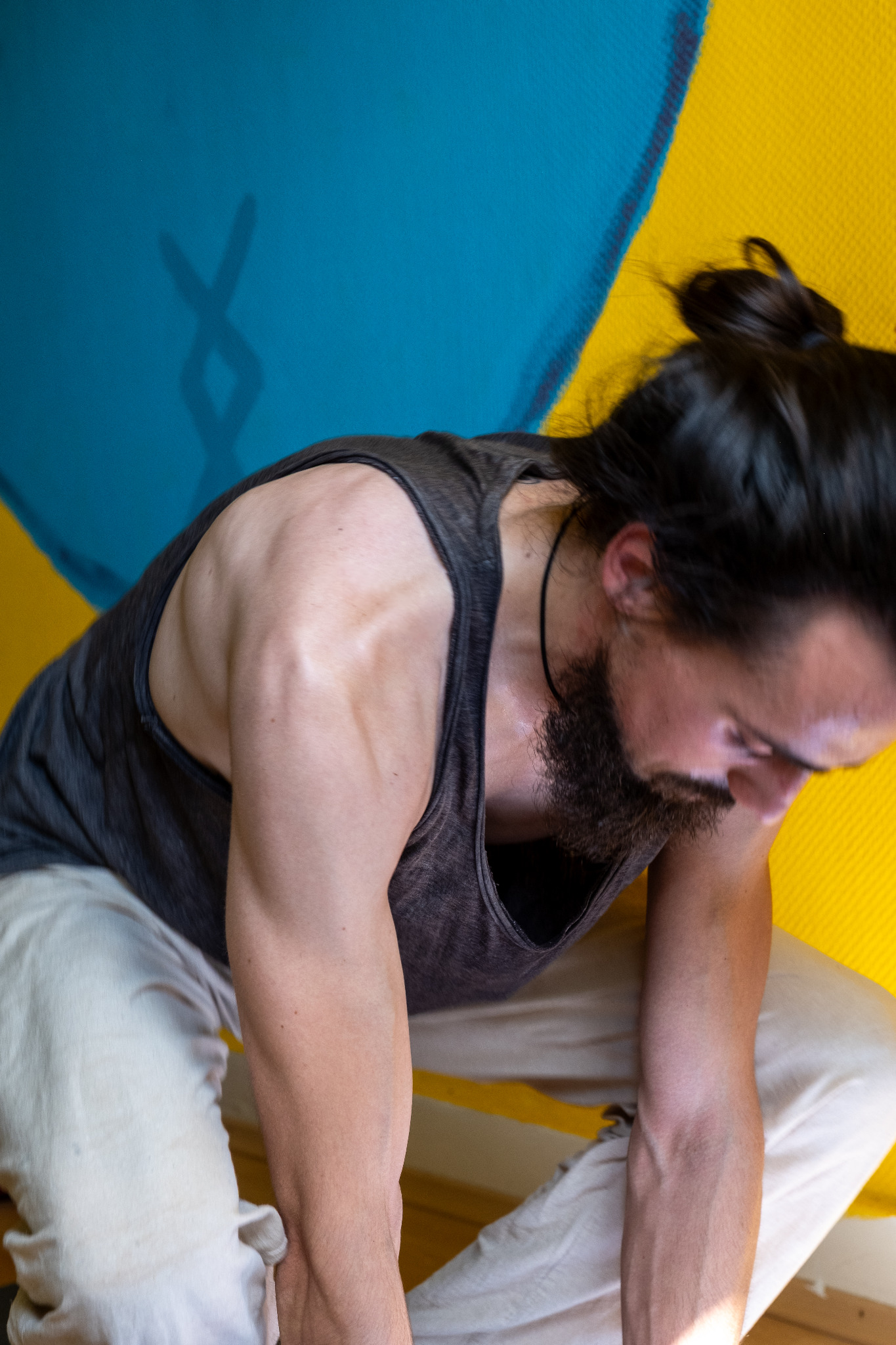 outdoor yoga class by the sea