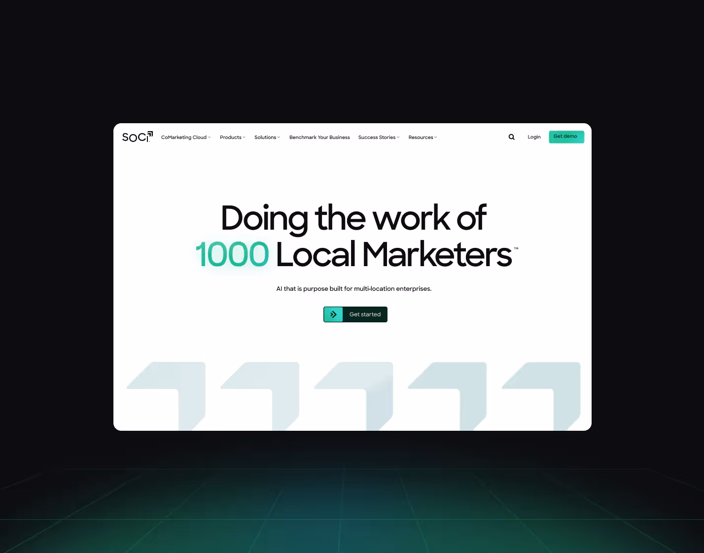 Screenshot of the brand's website