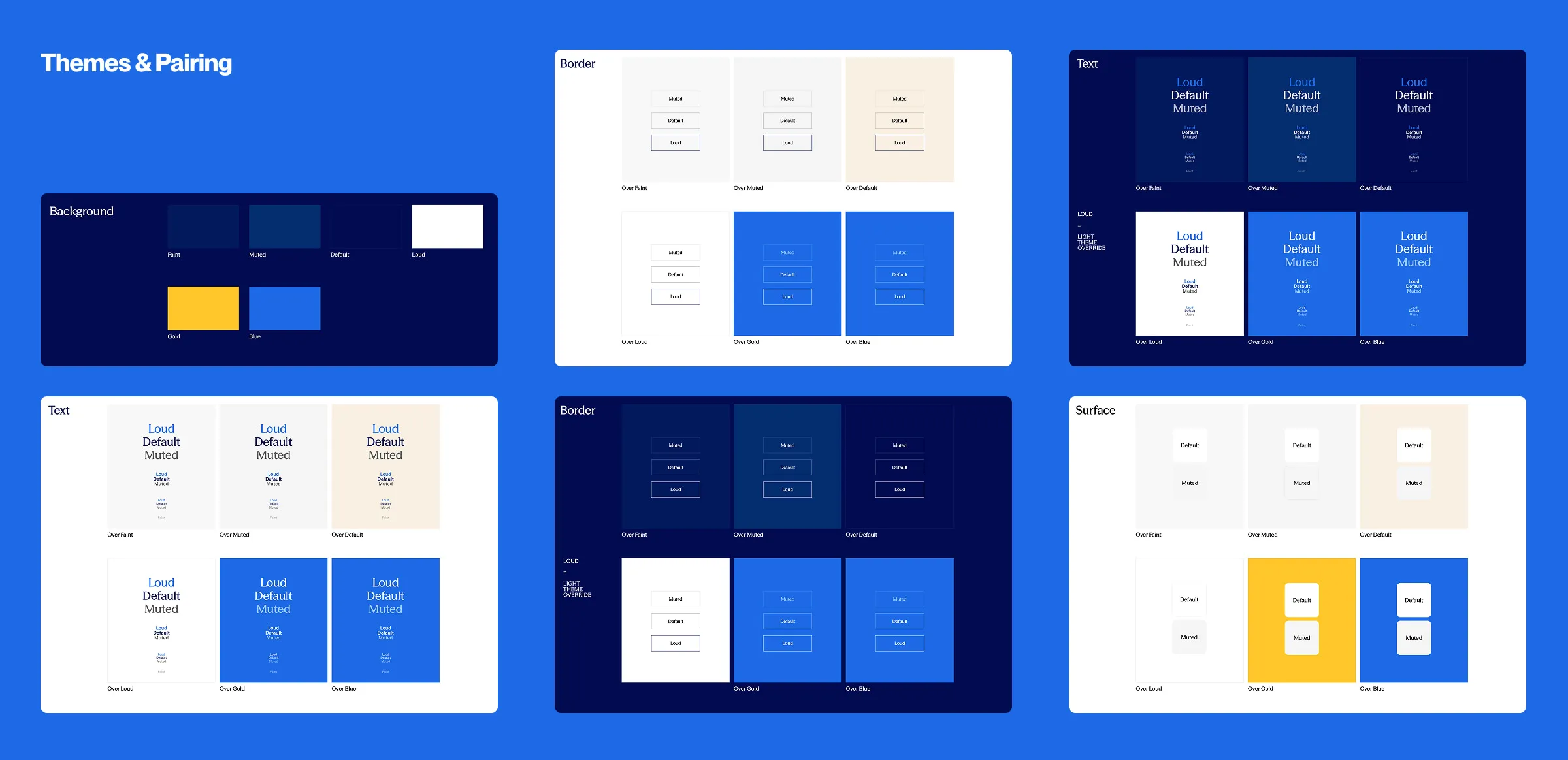Screenshots of color pairings