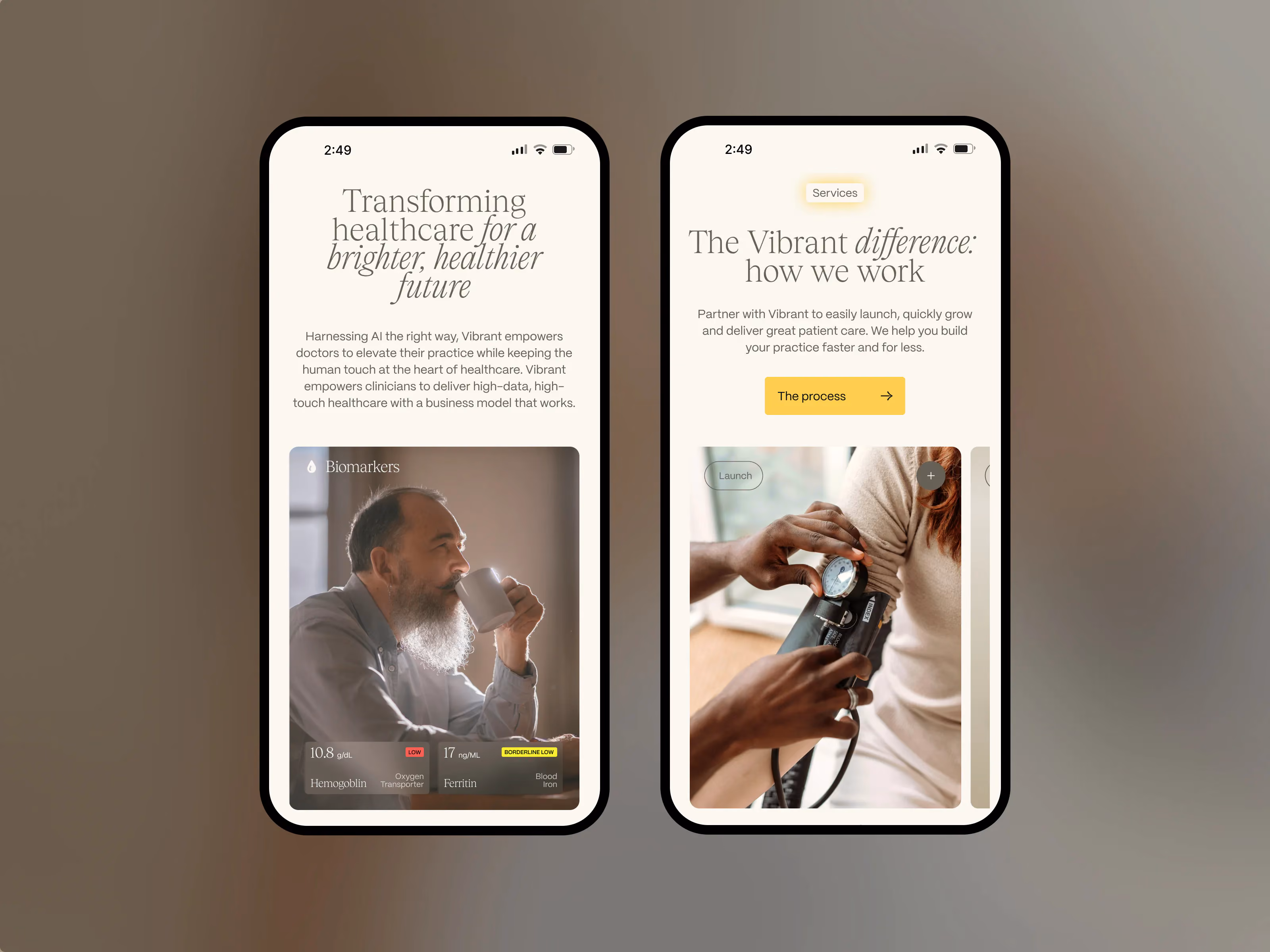 Vibrant website design, screen 2 of 4