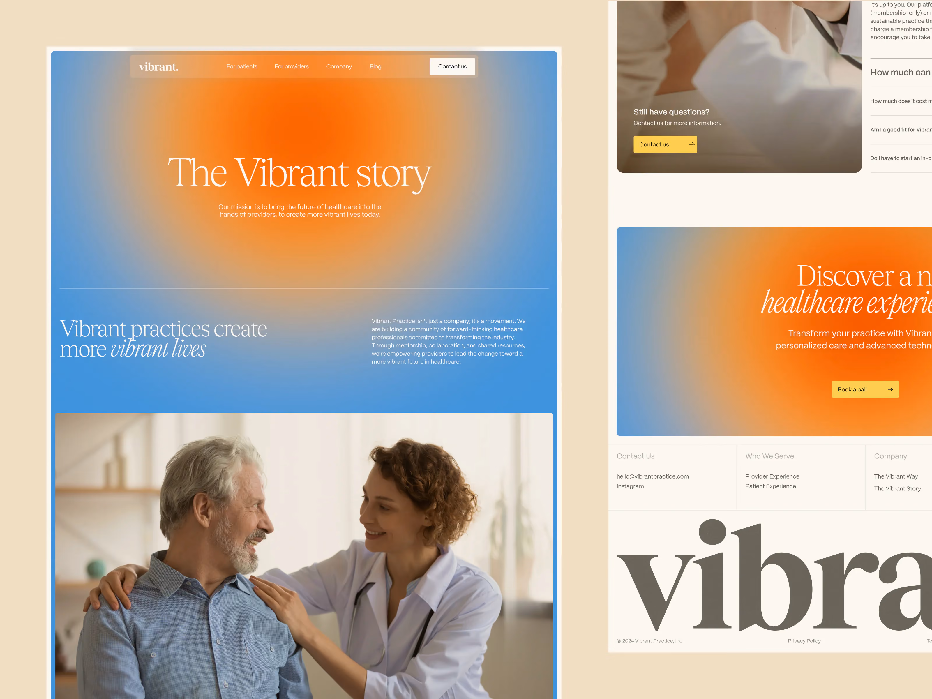 Vibrant website design, screen 3 of 4