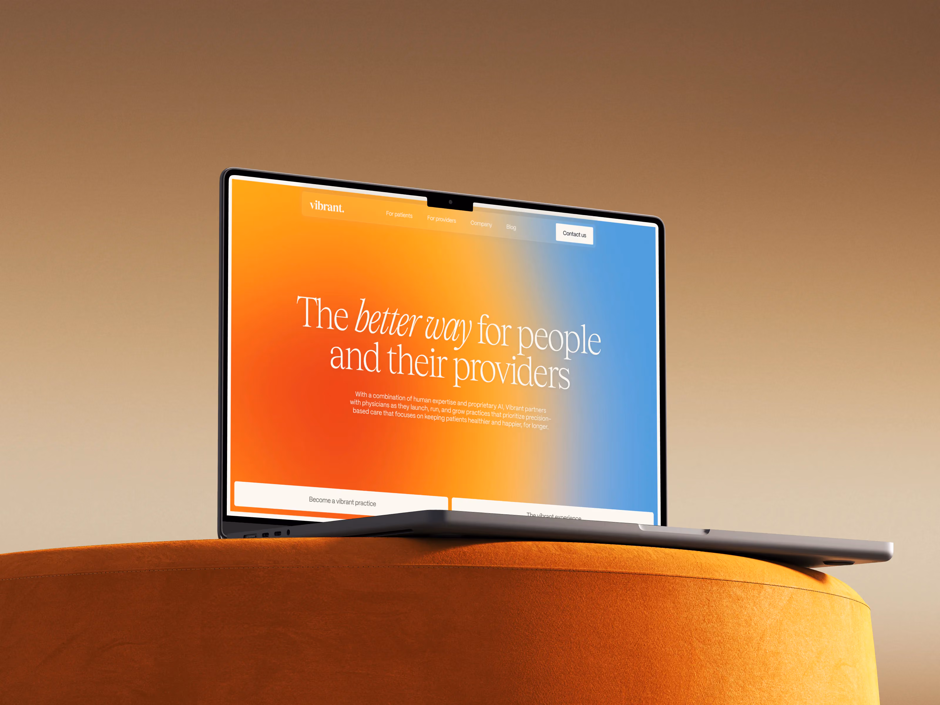 Vibrant website design, screen 1 of 4