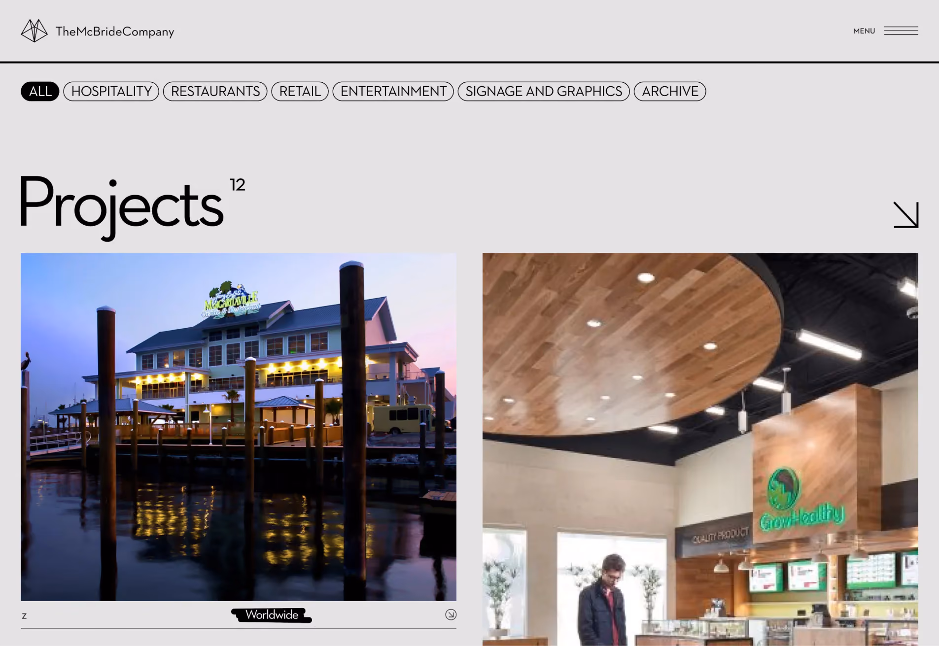 The McBride Company website design, screen 6 of 6