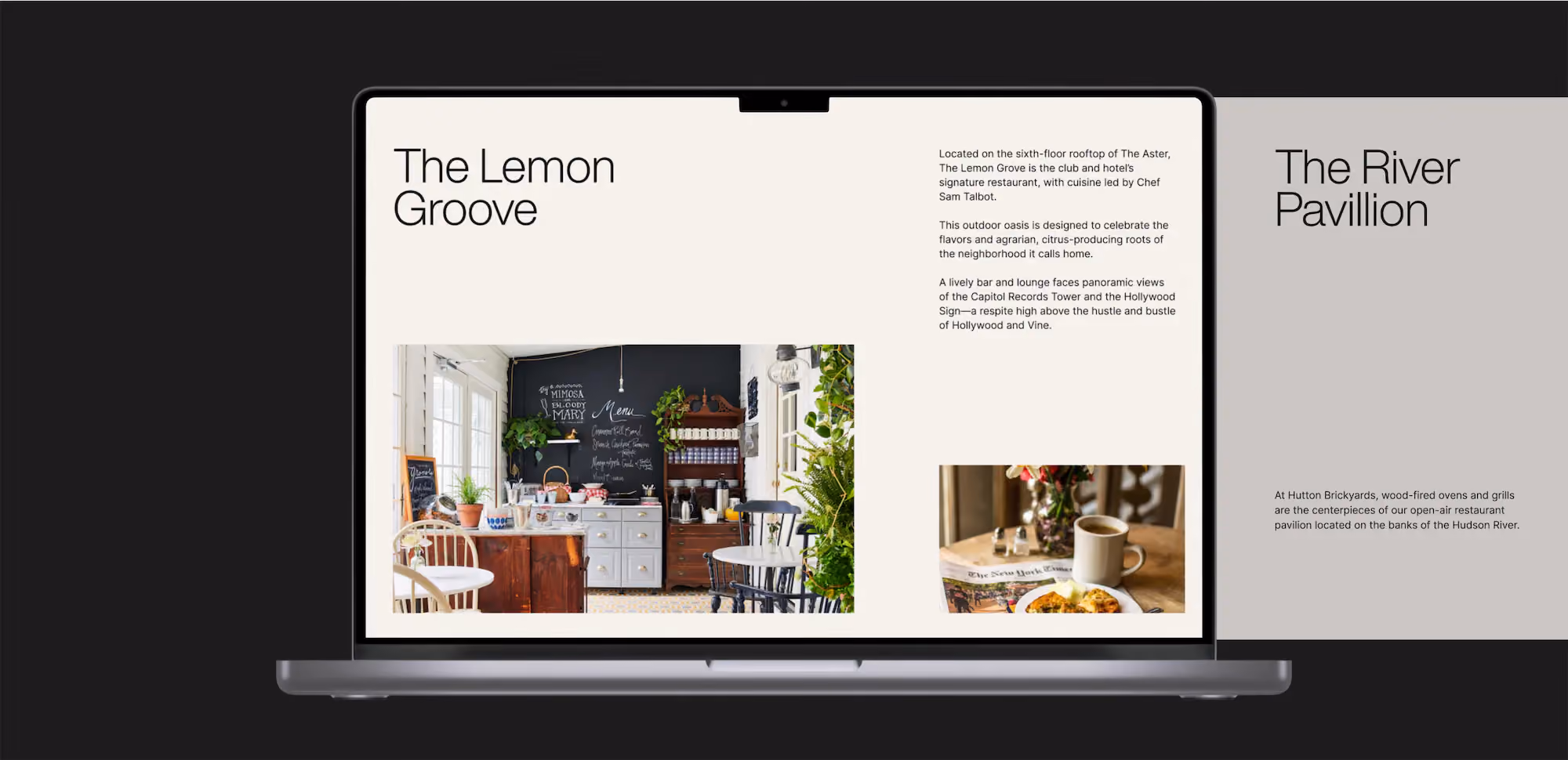 Salt Hotels website design, screen 5 of 6