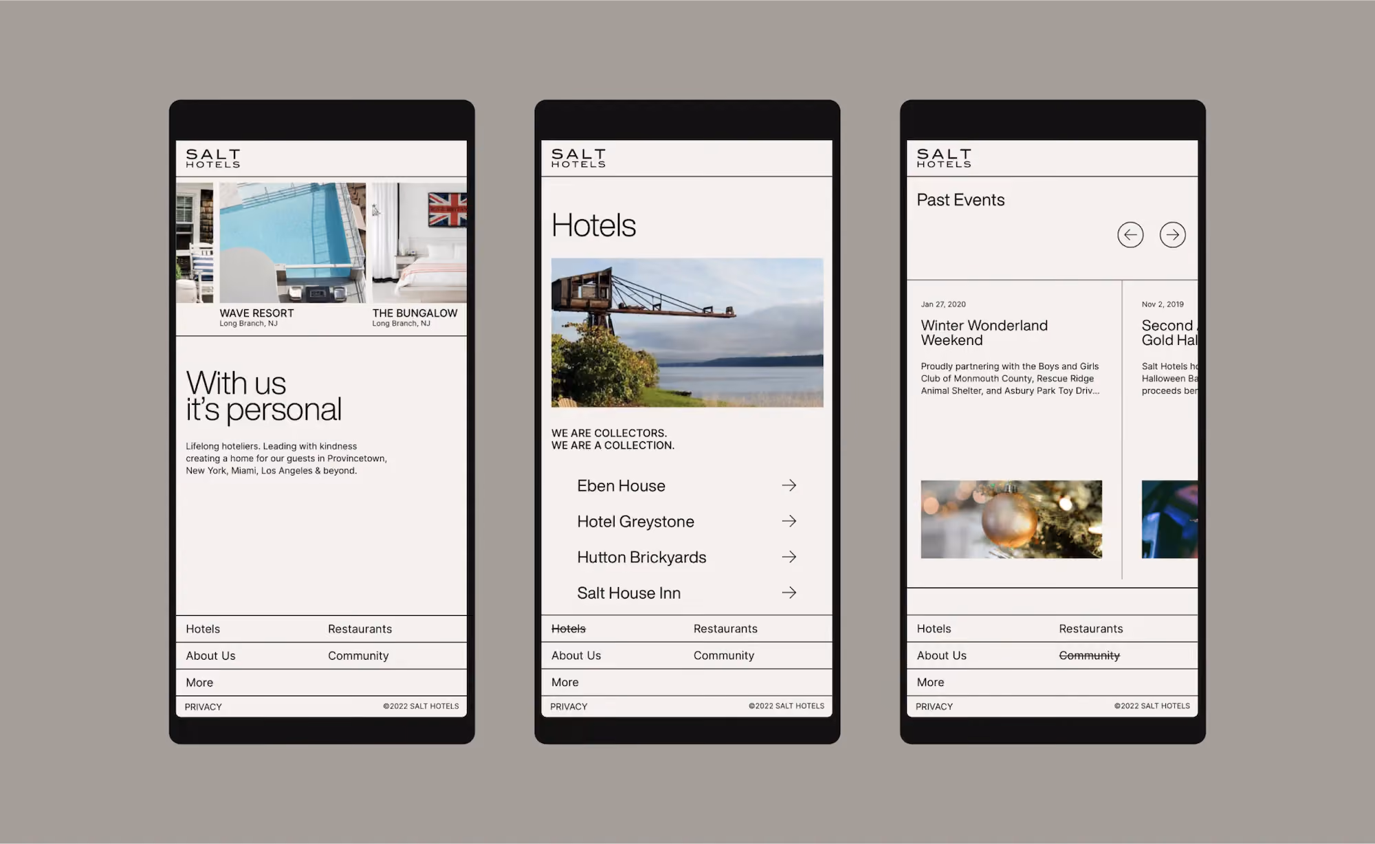Salt Hotels website design, screen 4 of 6