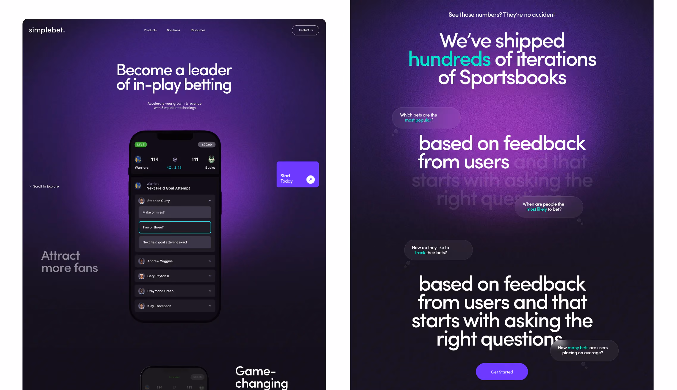 Simplebet website design, screen 3 of 6