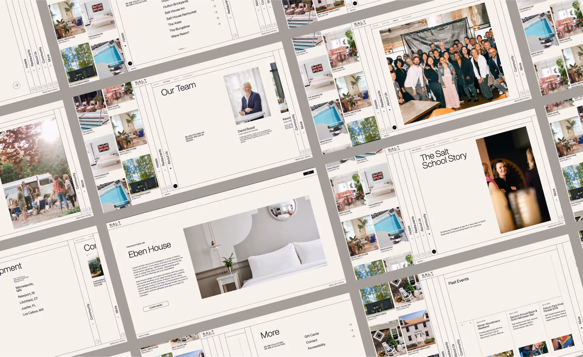 Salt Hotels website design, screen 2 of 6
