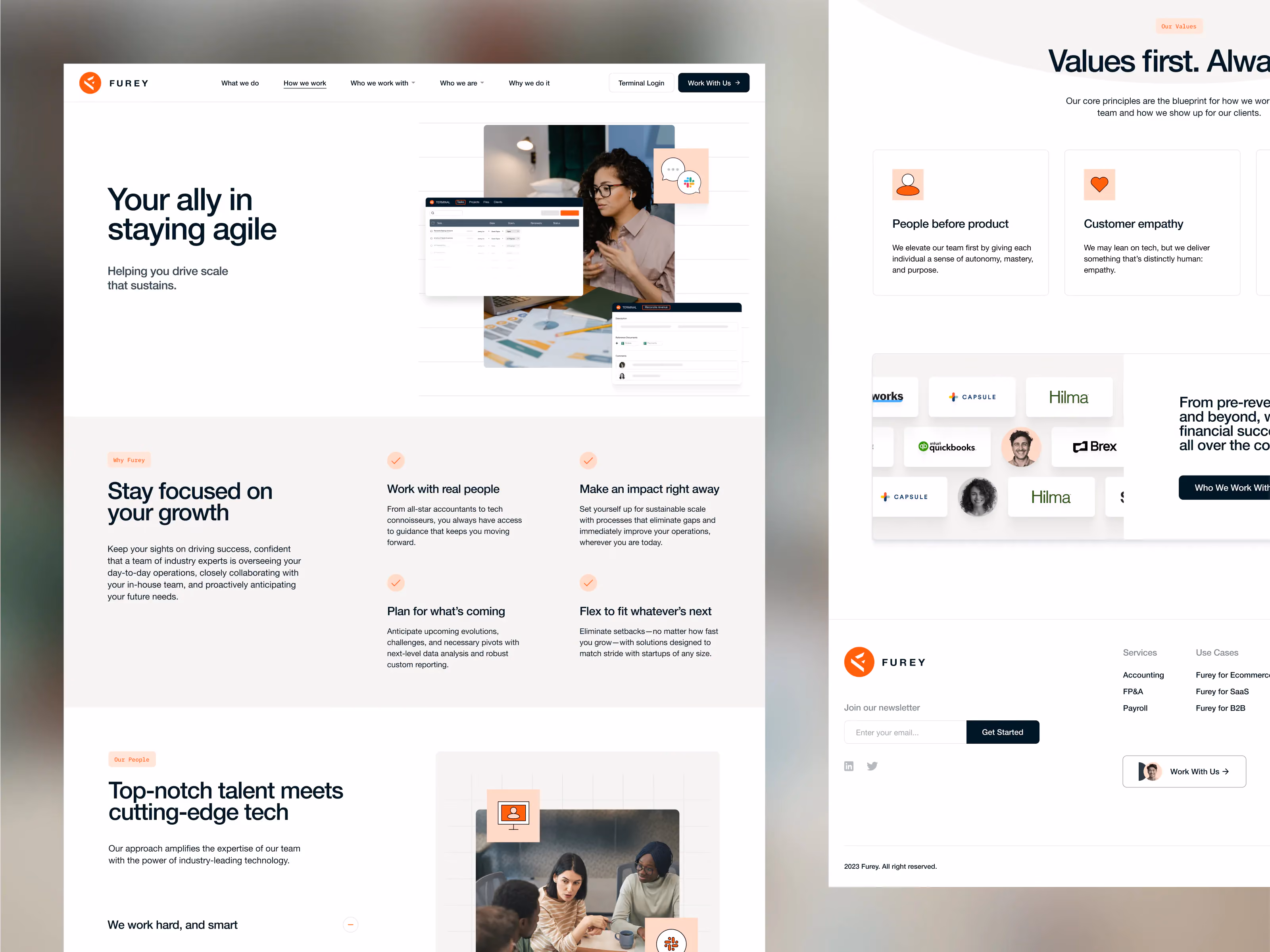 Furey Financial website design, screen 2 of 4