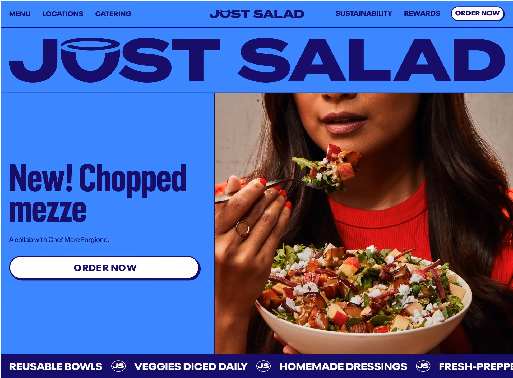 Just Salad website design, screen 1 of 4