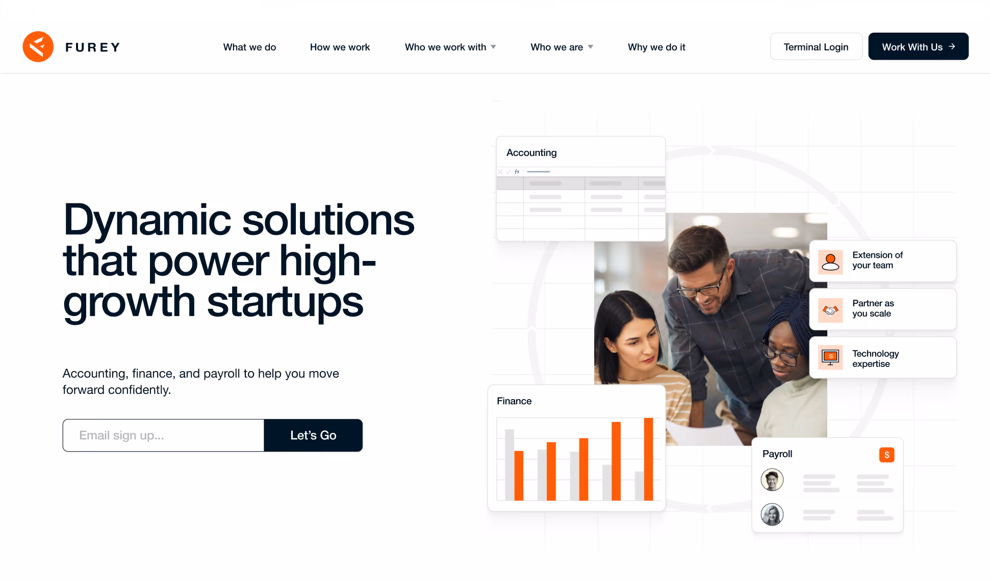 Furey Financial website design, screen 1 of 4