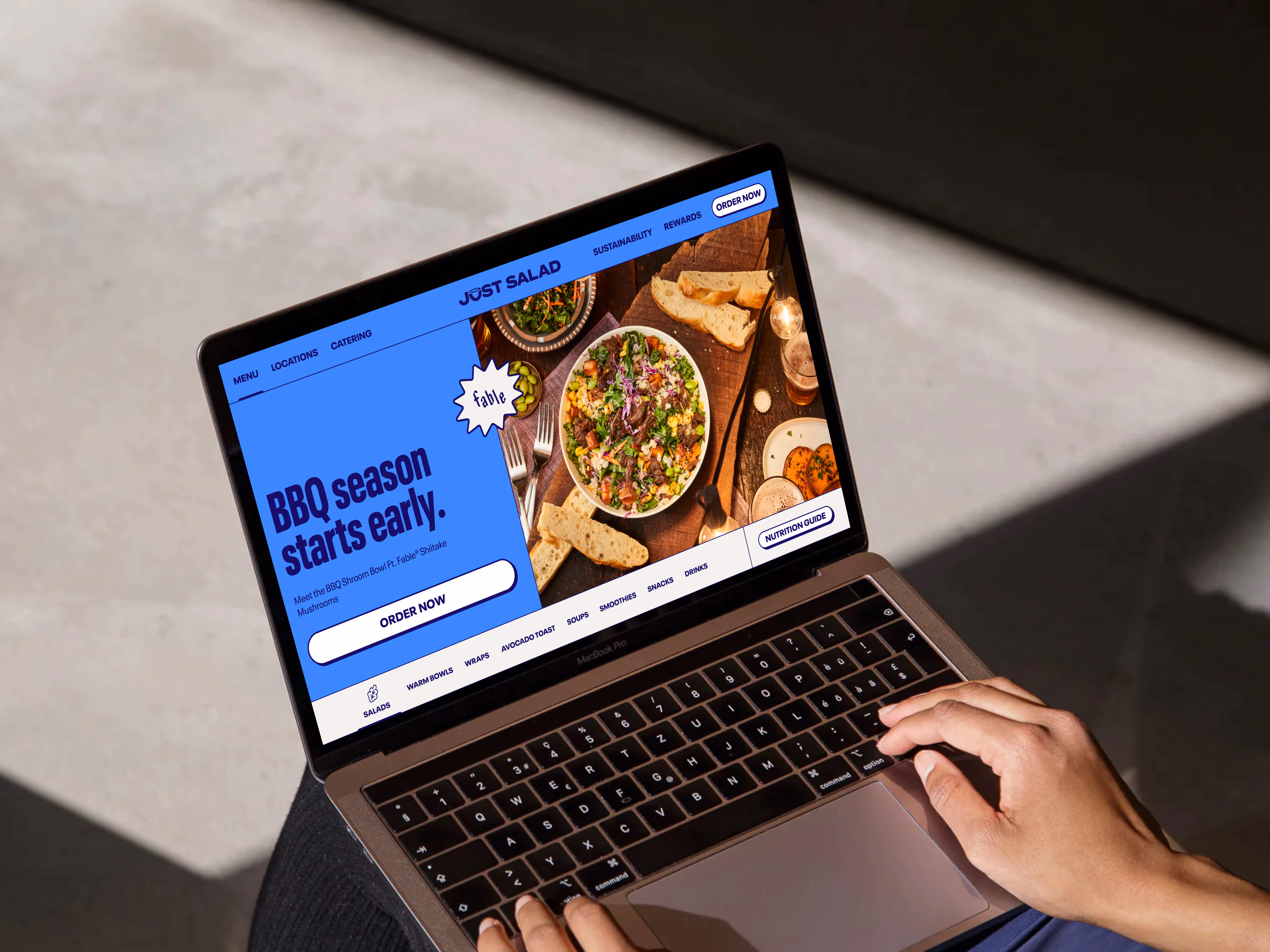 Just Salad website design, screen 2 of 4