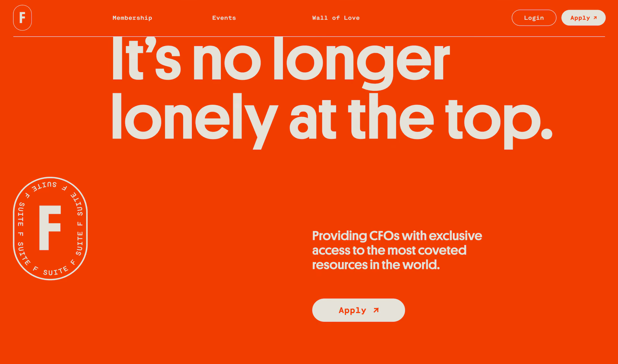 F Suite website design, screen 1 of 5