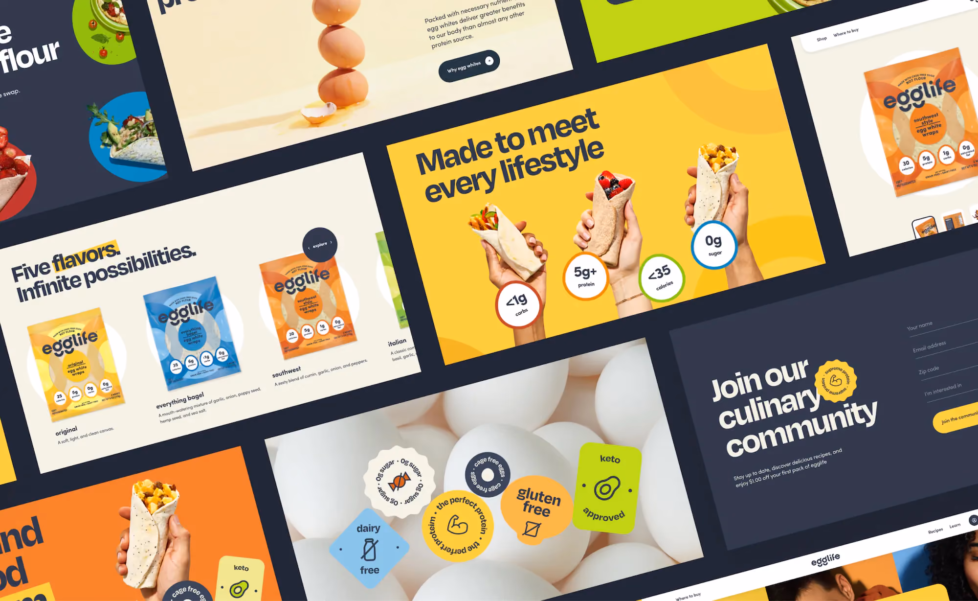 Egglife Foods website design, screen 3 of 8